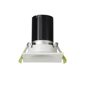 DM201500  Bruve 9 Tridonic powered 9W 3000K 700lm 24° LED Engine;250mA ; CRI>90 LED Engine Matt White Fixed Square Recessed Downlight; Inner Glass cover; IP65